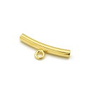 【1本入】【 カン付きパイプ(3×22mm) G/ゴールド 】 アクセサリーパーツ/パイプ・ホース/接続金具/金属パーツ/ハンドメイド/自作/材料/手作り素材/...