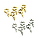5ヶ入 【スクリューヒートンM (全長約10mm) シルバー/ゴールド】 アクセサリー金具/パーツ/ネックレス/ペンダント/ハンドメイド/オリジナル/手作りに!...