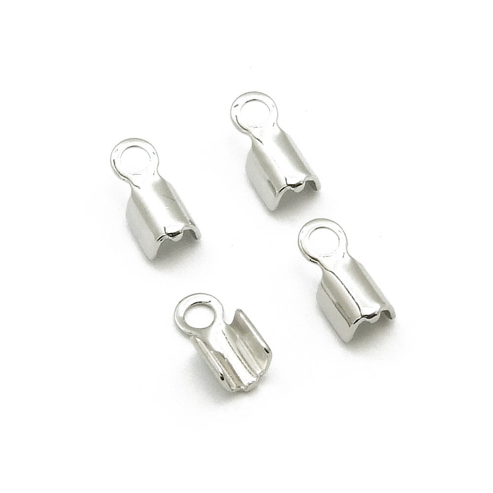 樂天商城 - 【4ヶ入】【 3mm丸ヒモ用カン付きカシメ Ni/シルバー 】 アクセサリーパーツ/カシメ/金属パーツ/ハンドメイド/自作/材料/手作り素材/オリジナル/ヒモドメ/紐/ネックレス/エンドパーツ