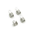 【4ヶ入】【 3mm平ヒモ用カン付きカシメ Ni/シルバー 】 アクセサリーパーツ/カシメ/金属パーツ/ハンドメイド/自作/材料/手作り素材/オリジナル/ヒモド...