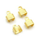 【4ヶ入】【 5mm平ヒモ用カン付きカシメ G/ゴールド 】 アクセサリーパーツ/カシメ/金属パーツ/ハンドメイド/自作/材料/手作り素材/オリジナル/ヒモドメ...