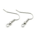 【2ペア入】【 コイル付ピアス金具 Ni/シルバー 】 アクセサリーパーツ/ピアス・イヤリング/金具/金属パーツ/ハンドメイド/自作/材料/手作り素材/オリジナ...