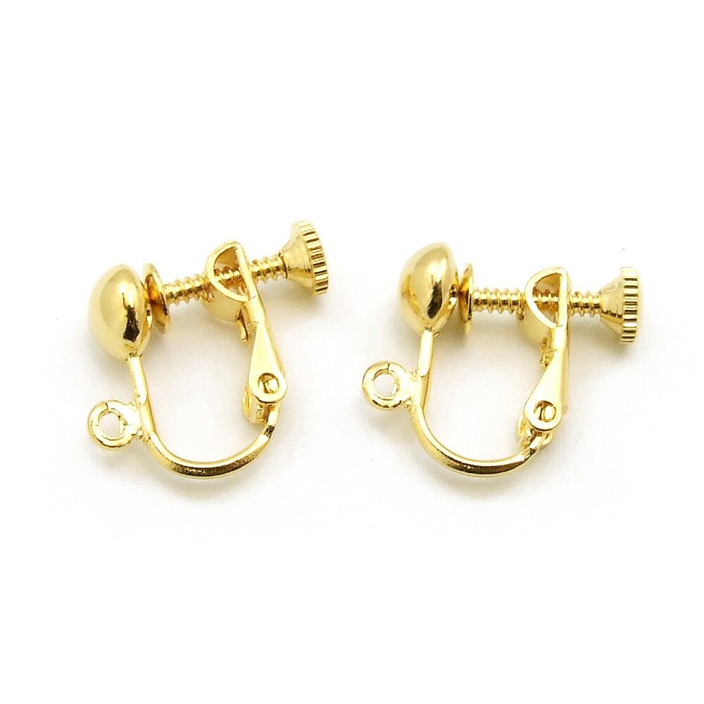 [1 페어 입] [ 나사 스프링 귀걸이 쇠장식 (강 포함 · 대) G / 골드] 액세서리 부품 / 피어스 귀걸이 / 쇠장식 / 금속 부품 / 핸드 메이드 / 자작 / 재료 / 수제 소재 / 오리지널 / 귀 / 조절 / 금속 / 스프링