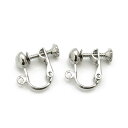 【1ペア入】【 ネジバネイヤリング金具(カン付・大) Ni/シルバー 】 アクセサリーパーツ/ピアス・イヤリング/金具/金属パーツ/ハンドメイド/自作/材料/手...