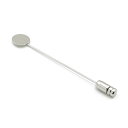 【1本入】【 10mm丸皿付ハットピン Ni/シルバー 】 アクセサリーパーツ/ピン/帽子留め金具/金属パーツ/ハンドメイド/自作/材料/手作り素材/オリジナル...