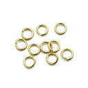 【ステンレス製パーツ】10ヶ入【丸カン-G(ゴールドメッキ) 0.6×4】 <金属アレルギーでお悩みの方!>サージカルステンレスパーツ/アレルギーフリー/アクセ...