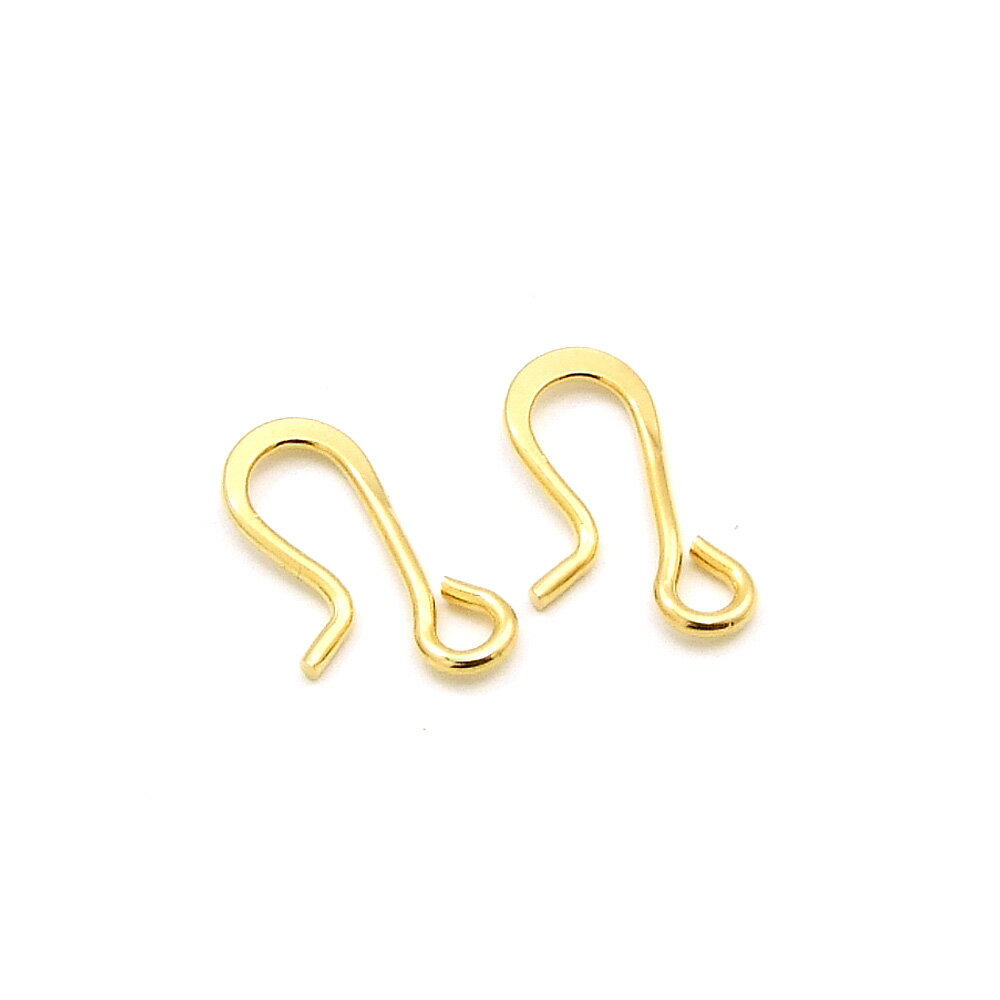【2ヶ入】【 13mm カギフック小 G/ゴールド 】 アクセサリーパーツ/ヒキワ・フック類/接続金具/金属パーツ/ハンドメイド/自作/材料/手作り素材/オリジ...