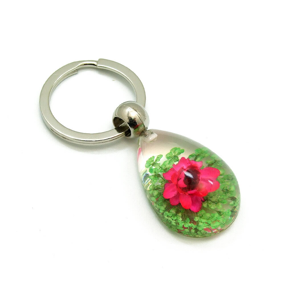 ミニミニFlower Keyring 【フラワー07 (SSサイズ)】SS10500 キーホルダー/花/アクセサリーパーツ/ペンダントトップにも/ストラップ/海外雑貨/キーリング/キーチャーム/レジン/樹脂