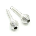 2ヶ入【 巻きコイルビーズ(つぼ型) Ni/シルバー 】 アクセサリーパーツ/パイプ・ホース/金属パーツ/ハンドメイド/自作/材料/手作り素材/オリジナル/トッ...
