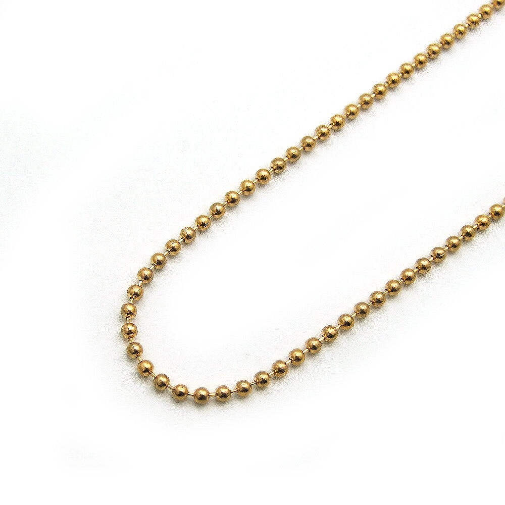 ★切売チェーン★ 1.5mmボールチェーン【BR1.5】 G/ゴールド (10cmあたり¥28) 切り売りチェーン/アクセサリーパーツ/ネックレス/ブレスレット/自作/素材/カラー/真ちゅうチェーン/切り売り