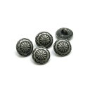 5ヶ入【 アンティークシルバー デザインコンチョ ループ式/ボタン (B03) 】 アクセサリーパーツ/レザークラフト/ストラップ/クロス/ヒモ/ハンドメイド/自作/材料/手作り素材/オリジナル/コンチョ/メキシコ/アメリカ