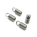 【ステンレス製パーツ】4ヶ入【3mm紐用コイルオコシ】 <金属アレルギーでお悩みの方!>サージカルステンレスパーツ/アレルギーフリー/アクセサリーパーツ/部品/stainless/自作/修理