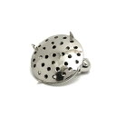 1ヶ入【 20mm 丸シャワーブローチ金具 Ni/シルバー】穴少【301】 アクセサリー/シャワー/ハンドメイド/手作りアクセサリー/回転ブローチピン/円/オシ...