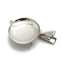 1ヶ入【 30mm 丸椀型クリップコサージュブローチ金具 Ni/シルバー】【296】 アクセサリー/板付き/ハンドメイド/手作りアクセサリー/回転ブローチピン/...