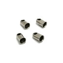 4ヶ入【 3mm丸紐用 穴あき丸キャップ Ni/シルバー 】【312】 アクセサリー/キャップ/ハンドメイド/手作りアクセサリー/先端/接続/吊り下げ/ワンポイ...