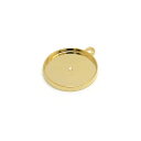 1ヶ入【 14mm丸 カン付ミール皿 G/ゴールド 】【312】 アクセサリーパーツ/ミール皿/カン/金具/アクセサリー/装飾/金属/ペンダントトップ/手作り/...