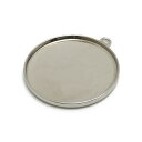 1ヶ入【 25mm丸 カン付ミール皿 Ni/シルバー 】【312】 アクセサリーパーツ/ミール皿/カン/金具/アクセサリー/装飾/金属/ペンダントトップ/手作り...