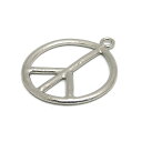 1ヶ入【 ピースマークトップ PM-2 Ni/シルバー 】【025】 アクセサリーパーツ/ペンダントトップ/ヘッド/金具/アクセサリー/装飾/金属/平和/手作り...