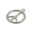 1ヶ入【 ピースマークトップ PM-4 Ni/シルバー 】【025】 アクセサリーパーツ/ペンダントトップ/ヘッド/金具/アクセサリー/装飾/金属/平和/手作り...
