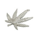 1ヶ入【 ビッグマリファナトップ ML-1 Ni/シルバー 】【025】 アクセサリーパーツ/ペンダントトップ/ヘッド/金具/アクセサリー/装飾/金属/アメリカ...