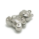 1ヶ入【 樹脂メッキ・メタル熊トップ Ni/シルバー 】【025】 アクセサリーパーツ/ペンダントトップ/ヘッド/金具/アクセサリー/装飾/クマ/くま/手作り/...