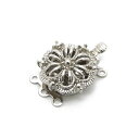 1ヶ入【 3連用 レバーロック クラスプ (T84-3) Ni/シルバー 】【252】 アクセサリーパーツ/接続金具/特殊/金具/アクセサリー/装飾/ロック/手...