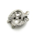 1ヶ入【 2連用 カップ付レバーロック クラスプ (T50-2) Ni/シルバー 】【252】 アクセサリーパーツ/接続金具/特殊/金具/アクセサリー/装飾/ロ...
