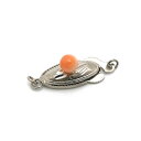 1ヶ入【 ※サンゴ付フナカン フィッシュフッククラスプ Ni/シルバー 】【252】 アクセサリーパーツ/接続金具/特殊/金具/アクセサリー/装飾/ロック/手芸...