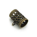 1ヶ入【 カン付スカシ柄パイプ7mm AG/アンティークゴールド 】【314】 アクセサリーパーツ/接続金具/大きい/金具/アクセサリー/装飾/チャーム/手芸/...