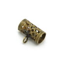 1ヶ入【 カン付スカシ柄パイプ5mm AG/アンティークゴールド 】【314】 アクセサリーパーツ/接続金具/大きい/金具/アクセサリー/装飾/チャーム/手芸/...