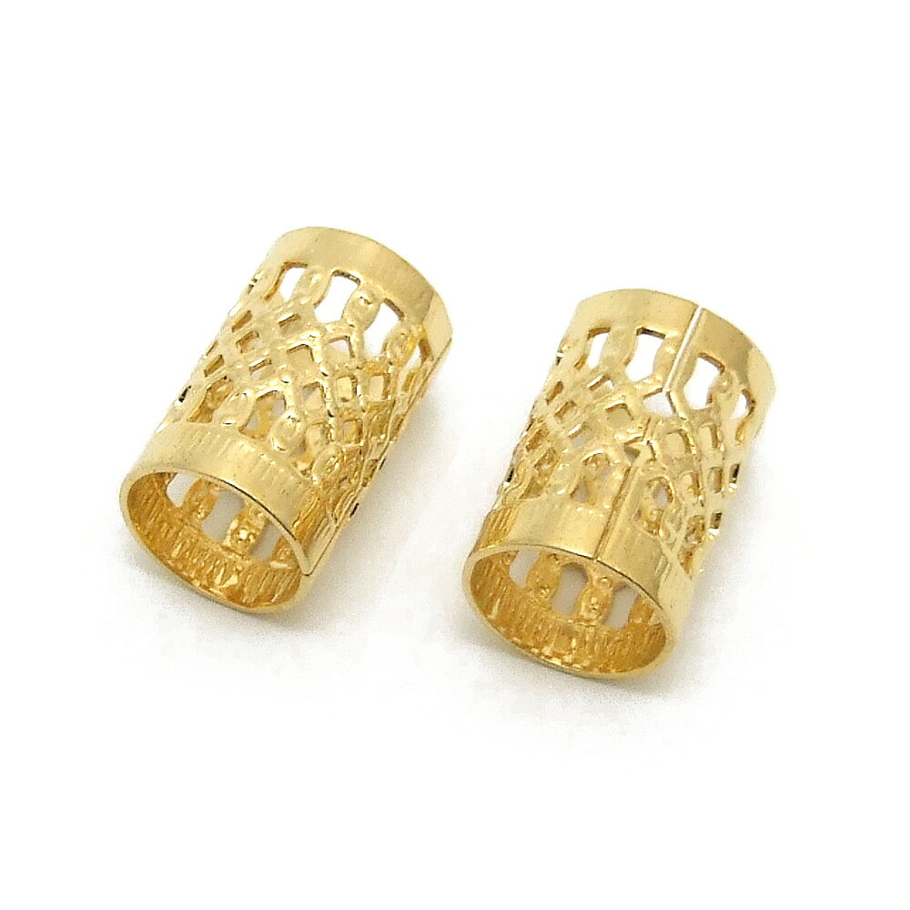 樂天商城 - 2ヶ入【 スカシ柄パイプビーズ [7mm] G/ゴールド 】【314】 アクセサリーパーツ/ビーズ金具/大きい/金具/アクセサリー/装飾/チャーム/手芸/手作り/ハンドメイド/ワンポイント/ジュエリー/メタル/円/オリジナル/服飾/デザイン/チューブ