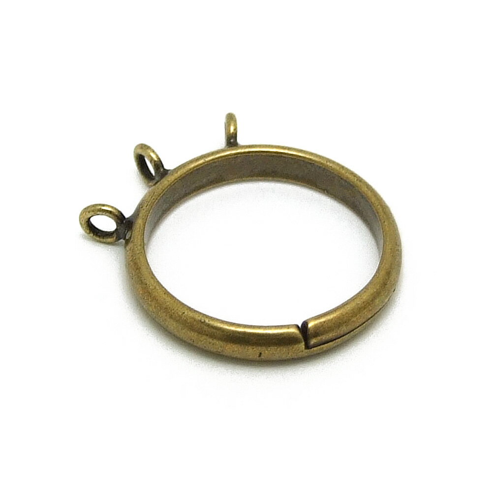 1ヶ入【 3カン付リング金具 AG/アンティークゴールド 】【162】 アクセサリーパーツ/リング金具/リング/金具/アクセサリー/装飾/チャーム/手芸/手作り/ハンドメイド/ワンポイント/ジュエリー/メタル/円/オリジナル/服飾/デザイン/指輪/土台