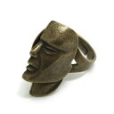 1ヶ入【 半顔デザインリング金具 AG/アンティークゴールド 】【163】 アクセサリーパーツ/リング金具/リング/金具/アクセサリー/装飾/チャーム/手芸/手...