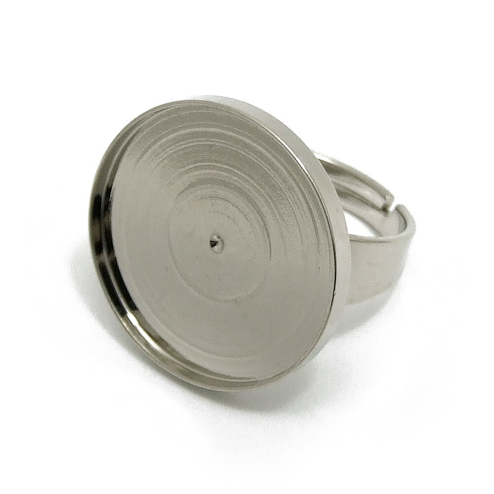 楽天ワールドパーツ　レ・ベスト1ヶ入【 20mm丸ミール皿付リング金具 Ni/シルバー 】【164】 アクセサリーパーツ/リング金具/リング/金具/アクセサリー/装飾/チャーム/手芸/手作り/ハンドメイド/ワンポイント/ジュエリー/メタル/円/オリジナル/服飾/デザイン/指輪/土台