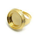 1ヶ入【 16mm2段デザインミール皿付リング金具 G/ゴールド 】【164】 アクセサリーパーツ/リング金具/リング/金具/アクセサリー/装飾/チャーム/手芸...