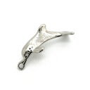 1ヶ入【 縦型イルカメタルトップ Ni/シルバー 】【035】 アクセサリーパーツ/ペンダントトップ/ヘッド/金具/アクセサリー/装飾/金属/海/手作り/ハンド...