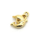 1ヶ入【 樹脂メッキ輪くぐりイルカミニチャーム G/ゴールド 】【031】 アクセサリーパーツ/ペンダントトップ/ヘッド/金具/アクセサリー/装飾/金属/海/手...