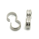 2ヶ入【 3の字カンL 7mm用 Ni/シルバー 】 アクセサリーパーツ/留め金具/接続/金具/アクセサリー/装飾/金属/つなぎ/手作り/ハンドメイド/ワンポイント/ジュエリー/メタル/服飾/オリジナル/ネックレス/材料/メガネカン