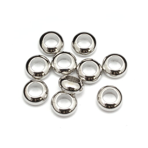 【10粒入】【 6.8×3.2mm メタルビーズK 甲丸型 Ni/シルバー 】 アクセサリーパーツ/金属/ビーズ/メタル/手芸/ハンドメイド/オリジナル/制作/修理/基本パーツ/ネックレス/ブレスレット 【10粒入】【 6.8×3.2mm メタルビーズK 甲丸型 Ni/シルバー 】 アクセサリーパーツ/金属/ビーズ/メタル/手芸/ハンドメイド/オリジナル/制作/修理/基本パーツ/ネックレス/ブレスレット