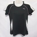 【中古】 【送料無料】 古着 レディースM PUMA/プーマ ポリエステルTシャツ 半袖 スポーツ ジョギング ジム ヨガ トレーニング ブラック 510213