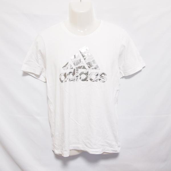 【中古】 【送料無料】 古着 メンズM adidas/アディダス Tシャツ 半袖 カジュアル スポーツMIX 普段着 カモフラロゴ ホワイト DI0302