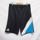 【中古】 【送料無料】 古着 メンズO相当 adidas/アディダス ハーフパンツ 吸汗速乾 プラパン スポーツ ジョギング サッカー ブラック F89882