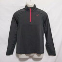 【中古】 【送料無料】 古着 メンズS NIKE/ナイキ ベイパー DRI-FIT ハーフ ジップ ロングスリーブトップ サムホール サッカー トレウェア ブラ...