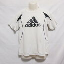 【中古】 【送料無料】 古着 メンズS-M相当 adidas/アディダス ポリエステルTシャツ 半袖 スポーツ ジョギング トレーニング ホワイト E98732