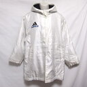 【中古】 【送料無料】 古着 メンズM-L adidas/アディダス デサント製 裏ボア 中綿 ハーフコート ボタン 防寒 スポーツ 観戦 ホワイト AP-17...
