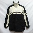 【中古】 【送料無料】 古着 メンズO adidas/アディダス デサント製 薄中綿ジャケット ジップ 防寒 スポーツ カジュアル ブラック/ホワイト AW-8...