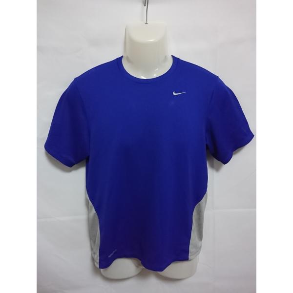 【中古】 【送料無料】 古着 メンズS NIKE/ナイキ ポリエステル Tシャツ 半袖 吸汗速乾 ジョギング ランニング サッカー フットサル ブルー 256914-400