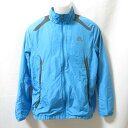 【中古】 【送料無料】 古着 メンズM adidas/アディダス 裏メッシュ ウインドブレーカージャケット トラックジャケット フルジップ スポーツ ブルー E...