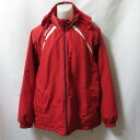 【中古】 【送料無料】 古着 メンズXO asics/アシックス 裏起毛 ウインドブレーカージャケット ジップ フード収納可 レッド XA726N