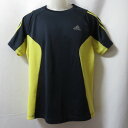 【中古】 【送料無料】 古着 メンズO adidas/アディダス ポリエステルTシャツ 半袖 スポーツ ジョギング トレーニング ブラック/イエロー P6622...